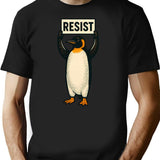 Funny Penguin Resist Cool Penguins Vintage Protest Penguin T-Shirt - Black