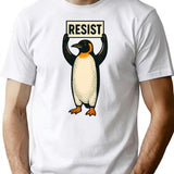 Funny Penguin Resist Cool Penguins Vintage Protest Penguin T-Shirt - White