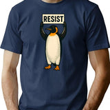 Funny Penguin Resist Cool Penguins Vintage Protest Penguin T-Shirt - Navy