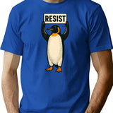 Funny Penguin Resist Cool Penguins Vintage Protest Penguin T-Shirt - Blue