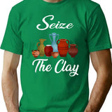 Funny Pottery Artist Seize The Clay T-Shirt - Green