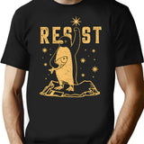 Funny Protest Against Tariffs Resist Penguin T-Shirt - Black