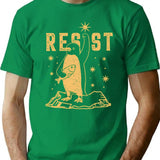 Funny Protest Against Tariffs Resist Penguin T-Shirt - Green