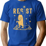 Funny Protest Against Tariffs Resist Penguin T-Shirt - Blue