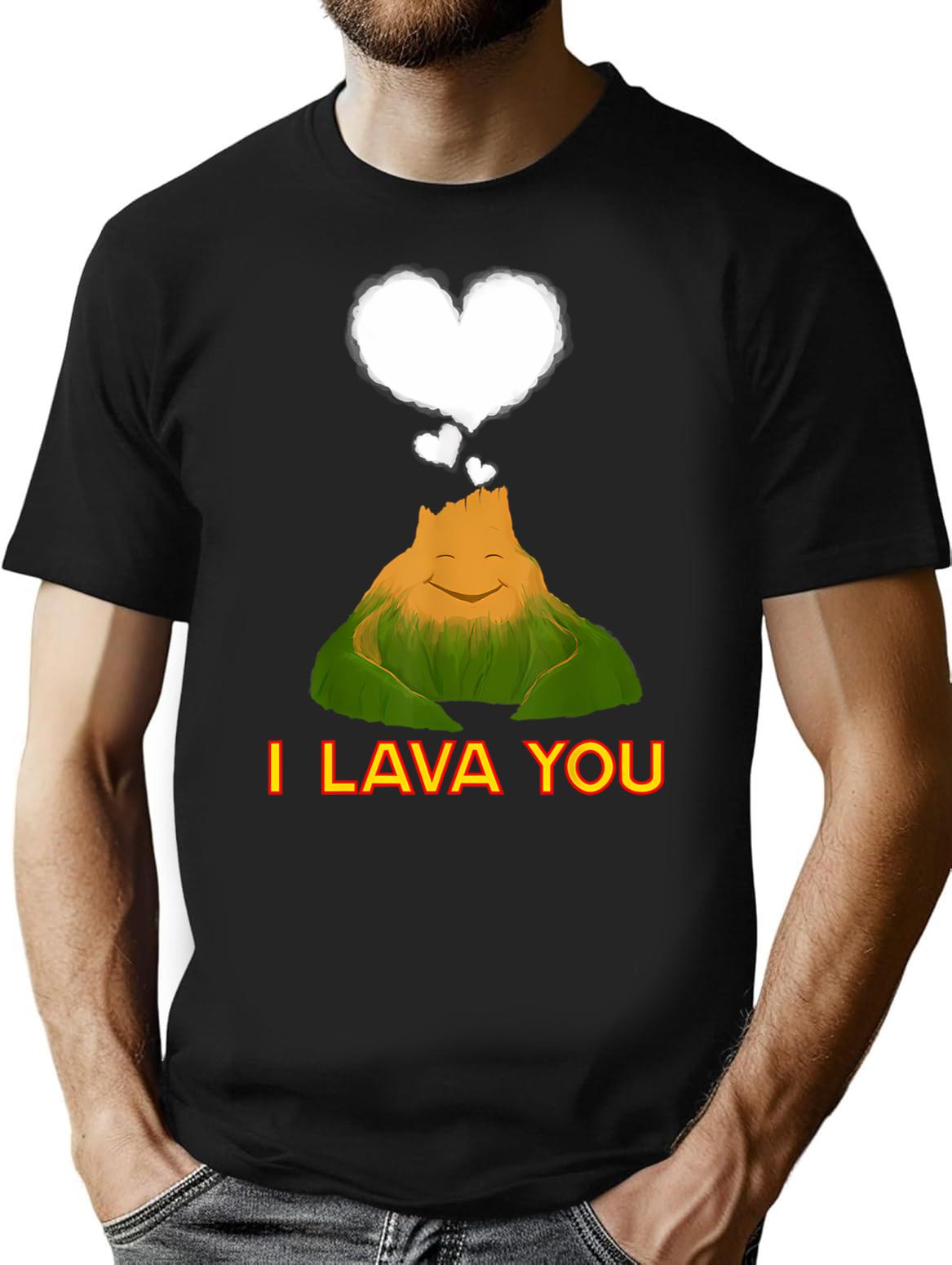 Funny Quote I Lava You T-Shirt - Retro Graphic Tee for Men & Women - Black