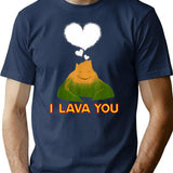 Funny Quote I Lava You T-Shirt - Retro Graphic Tee for Men & Women - Navy
