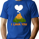 Funny Quote I Lava You T-Shirt - Retro Graphic Tee for Men & Women - Blue