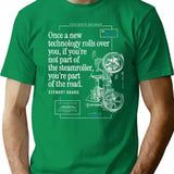 Funny Quote Steamroller Tech Drawing T-Shirt - Retro Graphic Tee for Men & Women - Green