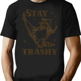 Funny Raccoon Stay Trashy Vintage 90s T-Shirt - Black