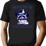 Funny Racoon Mayor Of Yapsville T-Shirt - Sarcastic Humor Graphic Tee - Black