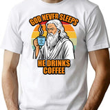Funny Religious Coffee Lover Vintage Slogan (1) T-Shirt - White