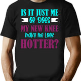 Funny Retro Vintage Knee Replacement T-Shirt - Retro Graphic Casual Tee - Black
