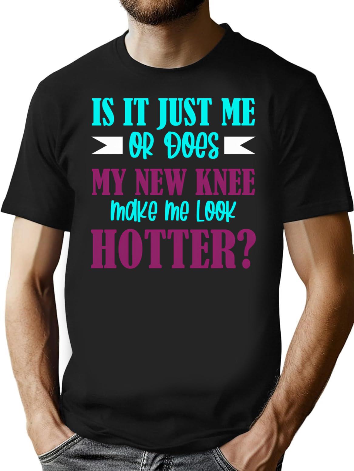 Funny Retro Vintage Knee Replacement T-Shirt - Retro Graphic Casual Tee - Black