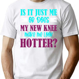 Funny Retro Vintage Knee Replacement T-Shirt - Retro Graphic Casual Tee - White