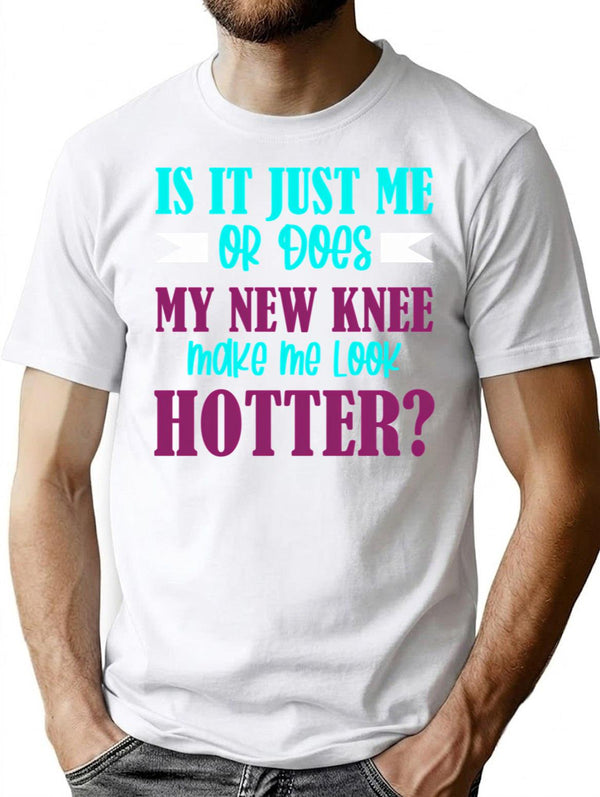 Funny Retro Vintage Knee Replacement T-Shirt - Retro Graphic Casual Tee - White