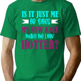 Funny Retro Vintage Knee Replacement T-Shirt - Retro Graphic Casual Tee - Green