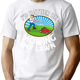 Funny Retro Vintage Lawn Mower T-Shirt - Retro Graphic Casual Tee - White
