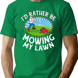 Funny Retro Vintage Lawn Mower T-Shirt - Retro Graphic Casual Tee - Green