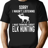Funny Rocky Mountain Elk Hunting Design For All Wapiti Fans T-Shirt - Black