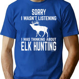 Funny Rocky Mountain Elk Hunting Design For All Wapiti Fans T-Shirt - Blue
