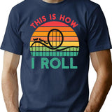 Funny Rollercoaster Gift This Is How I Roll Rollercoaster Retro Vintage - Roller Coaster Amusement Lover T-Shirt - Navy