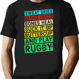 Funny Rugby Quote Play Rugby T-Shirt - Retro Graphic Tee for Men & Women - Black