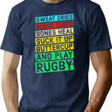 Funny Rugby Quote Play Rugby T-Shirt - Retro Graphic Tee for Men & Women - Navy