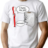 Funny Sayings - I Hate My Job T-Shirt - White