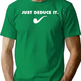 Funny Sherlock Pipe 221b Baker St. British Detective Vintage Literary Gifts Just Deduce It T-Shirt - Green