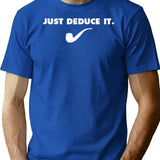Funny Sherlock Pipe 221b Baker St. British Detective Vintage Literary Gifts Just Deduce It T-Shirt - Blue