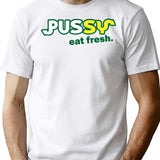 Funny Shirt - Eat Fresh T-Shirt - Sarcastic Humor Graphic Tee - White