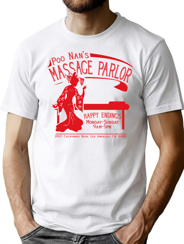 Funny Shirt - Happy Endings T-Shirt - Sarcastic Humor Graphic Tee - White