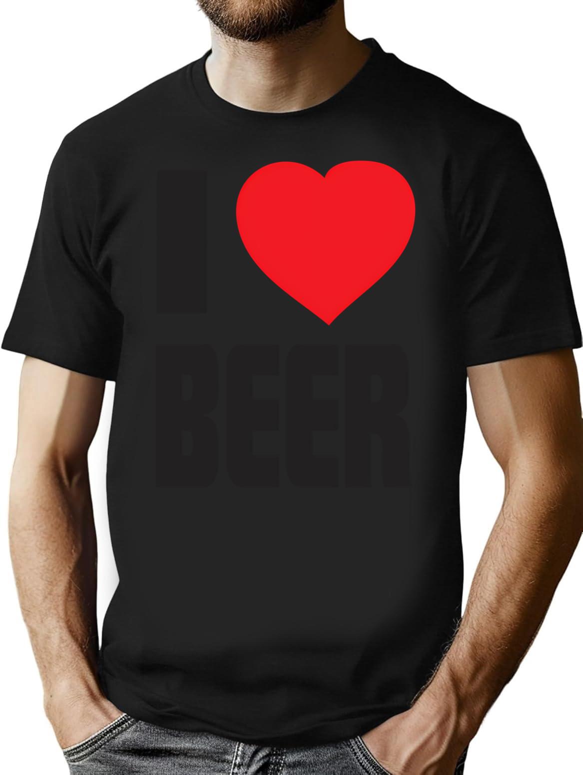 Funny Shirt - I Love Beer T-Shirt - Black