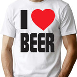 Funny Shirt - I Love Beer T-Shirt - White