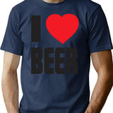 Funny Shirt - I Love Beer T-Shirt - Navy