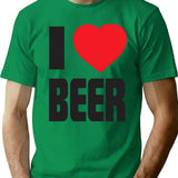 Funny Shirt - I Love Beer T-Shirt - Green