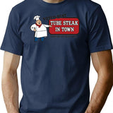 Funny Shirt - Tube Steak T-Shirt - Sarcastic Humor Graphic Tee - Navy
