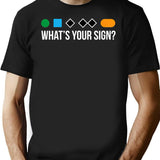 Funny Ski Skier Or Snowboard What's Your Sign Gift T-Shirt - Black