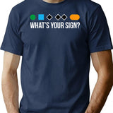 Funny Ski Skier Or Snowboard What's Your Sign Gift T-Shirt - Navy