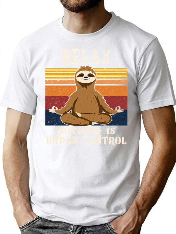 Funny Sloth Yoga Retro Vintage Gift T-Shirt - White