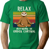 Funny Sloth Yoga Retro Vintage Gift T-Shirt - Green