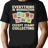 Funny Stamp Collecting Cool Stamp Collector T-Shirt - Black