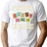Funny Stamp Collecting Cool Stamp Collector T-Shirt - White