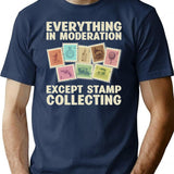 Funny Stamp Collecting Cool Stamp Collector T-Shirt - Navy