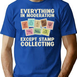 Funny Stamp Collecting Cool Stamp Collector T-Shirt - Blue