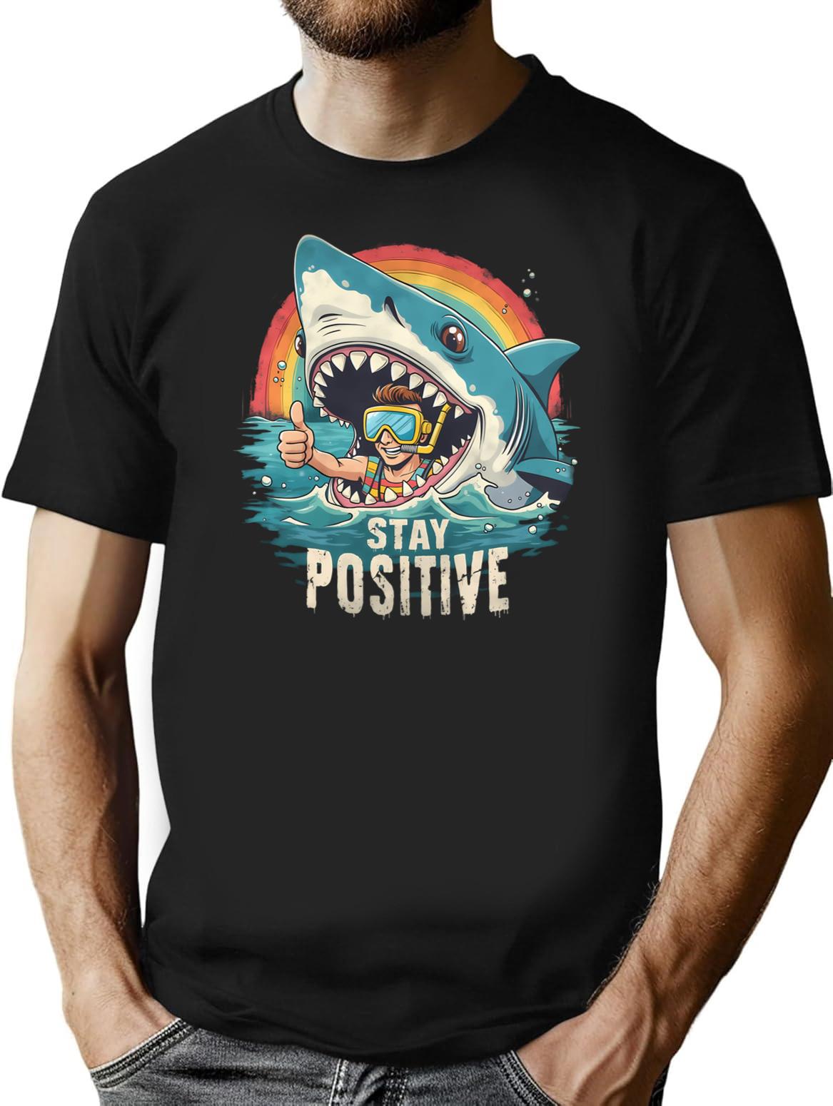 Funny Stay Positive T-Shirt - Sarcastic Humor Graphic Tee - Black