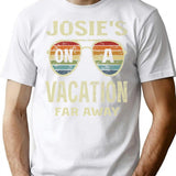 Funny Summer Quotes Josie's On A Vacation Far Away Retro Premium T-Shirt - White