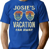 Funny Summer Quotes Josie's On A Vacation Far Away Retro Premium T-Shirt - Blue