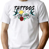 Funny Tattoos Are Stupid T-Shirt - Sarcastic Humor Graphic Tee - White