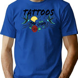 Funny Tattoos Are Stupid T-Shirt - Sarcastic Humor Graphic Tee - Blue